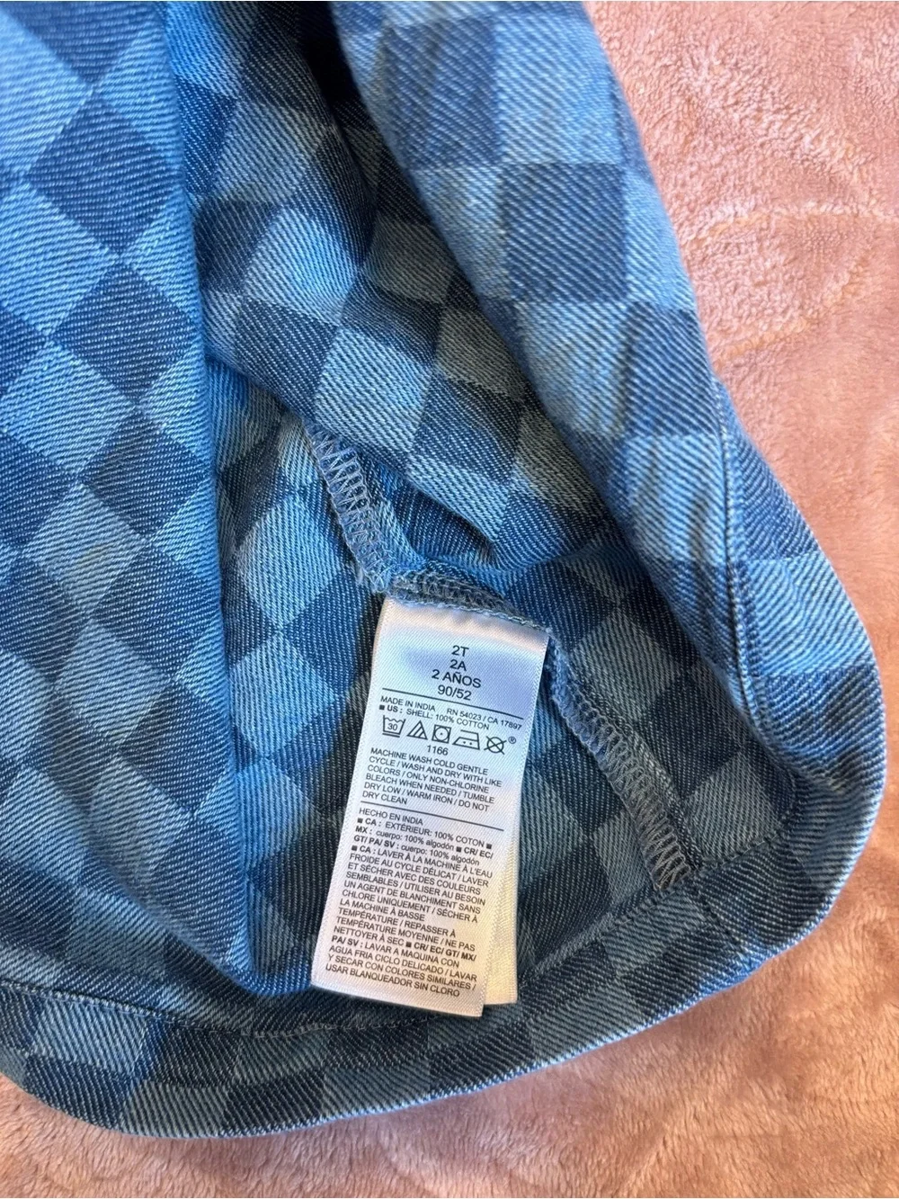 Old Navy Oversized Sleeveless Chambray Denim Checker Romper Toddler Girl 2T NWOT